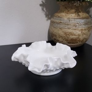 Vintage Fenton White Milk Glass Bowl